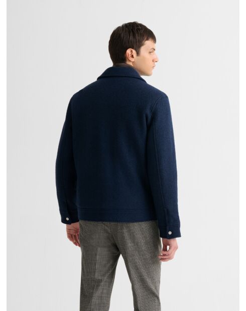 Blouson regular esprit laine bouillie bleu indigo
