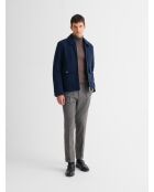 Blouson regular esprit laine bouillie bleu indigo