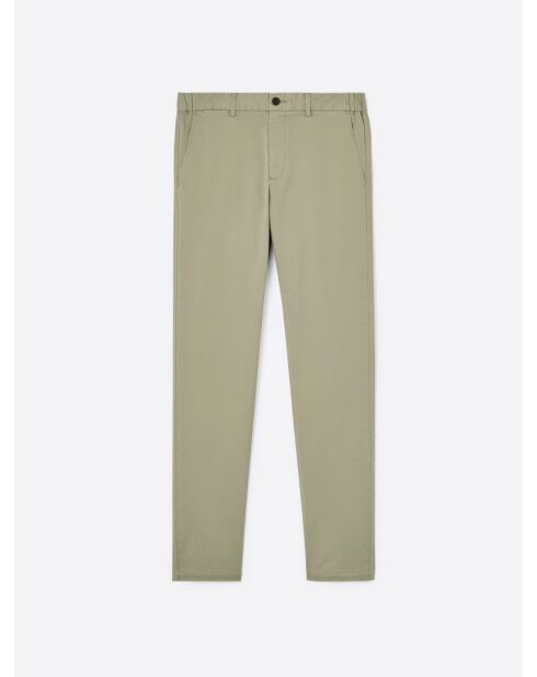 Chino slim stretch taille élastiquée tilleul