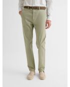 Chino slim stretch taille élastiquée tilleul