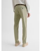 Chino slim stretch taille élastiquée tilleul