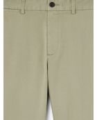 Chino slim stretch taille élastiquée tilleul
