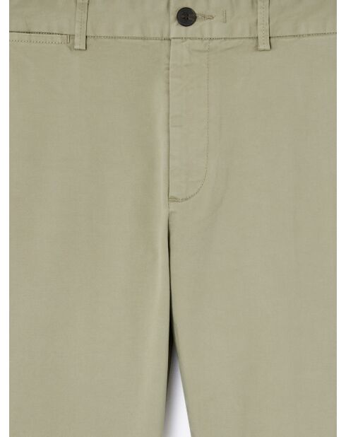 Chino slim stretch taille élastiquée tilleul