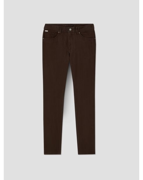 Schmale Stretchjeans in Kakaobraun