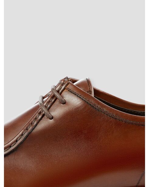 Derbies bateau en cuir chocolat