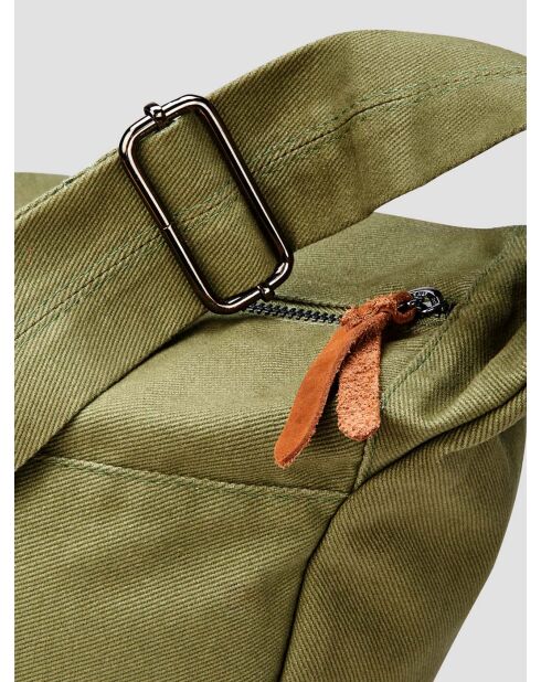 Sac banane XL en toile vert amande 2 - 63 x33x16 cm