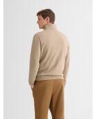 Sweat col zippé regular beige sable