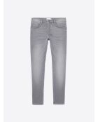 Jeans in denim stretch slim in felpa grigia