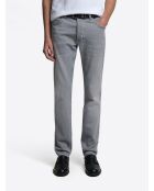 Jeans in denim stretch slim in felpa grigia