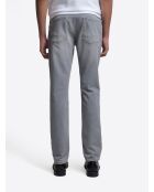 Jeans in denim stretch slim in felpa grigia
