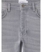 Jeans in denim stretch slim in felpa grigia