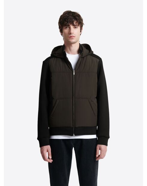 Sweat à capuche matelassé noir