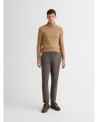 Chino slim taille semi-élastiquée tabac