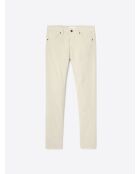 Jeans ajustados de terciopelo marfil