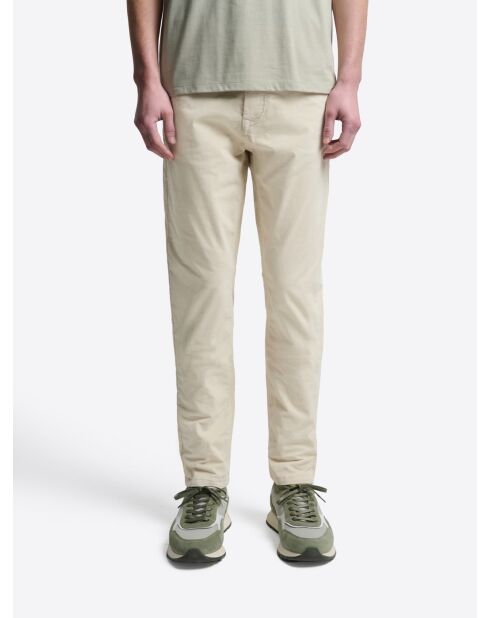 Jeans ajustados de terciopelo marfil