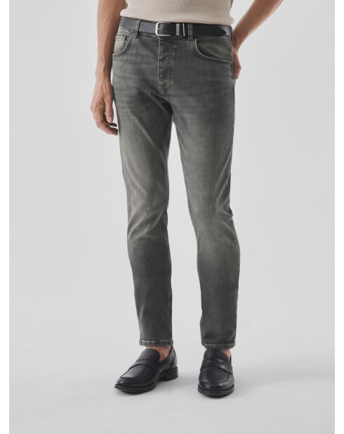 Grüne Stretch-Slim-Jeans