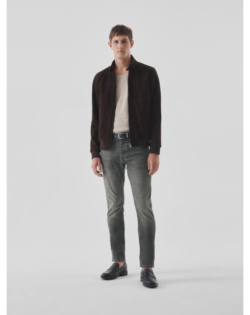 Grüne Stretch-Slim-Jeans