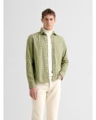 Camicia regolare a quadretti verde oliva