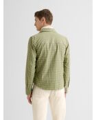 Camicia regolare a quadretti verde oliva