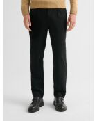 Pantalon regular taille élastiquée noir
