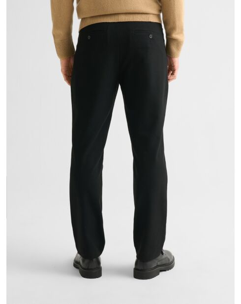 Pantalon regular taille élastiquée noir