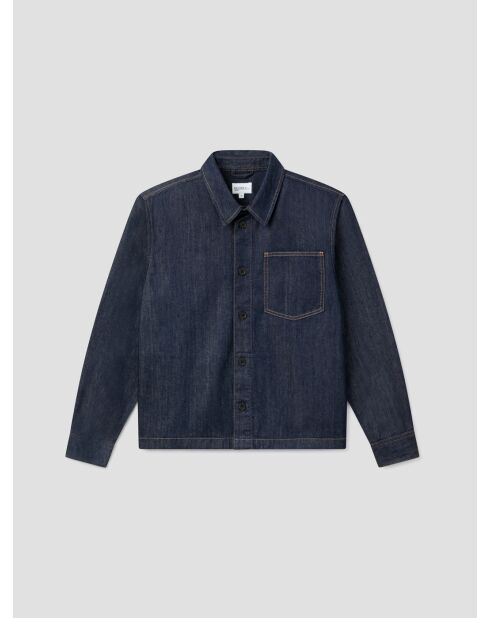 Surchemise regular en jean bleu encre