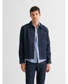 Surchemise regular en jean bleu encre