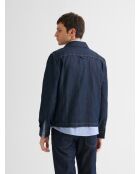 Surchemise regular en jean bleu encre