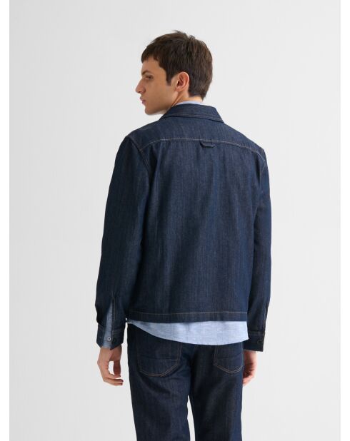 Surchemise regular en jean bleu encre