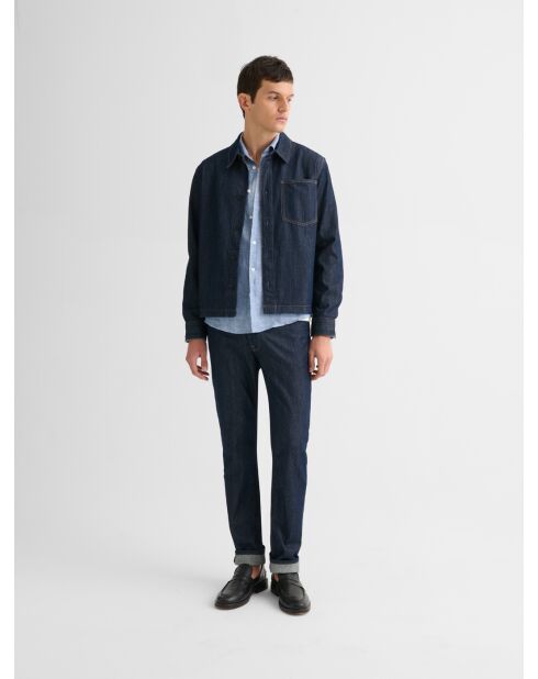 Surchemise regular en jean bleu encre