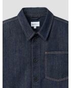 Surchemise regular en jean bleu encre