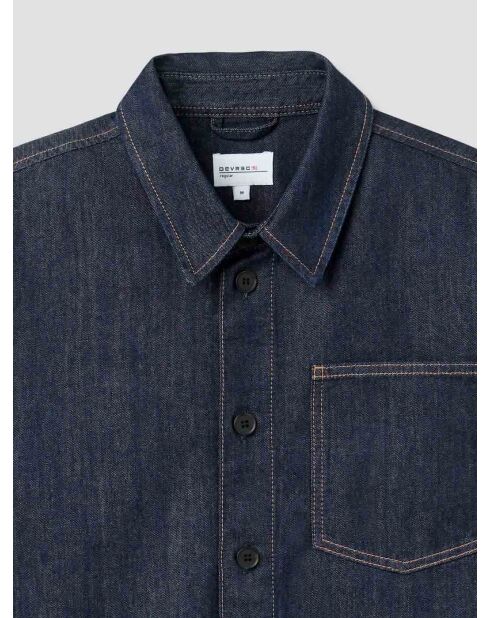 Surchemise regular en jean bleu encre