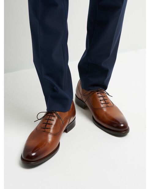 Richelieus en cuir cognac