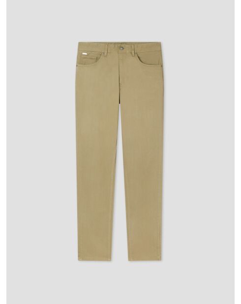 Mandelgrüne Stretch-Slim-Jeans 2