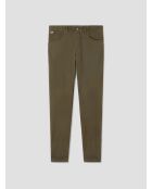 Dunkle Khakifarbene Stretch-Slim-Jeans