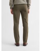 Dunkle Khakifarbene Stretch-Slim-Jeans