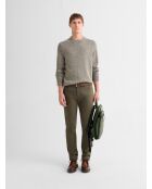 Dunkle Khakifarbene Stretch-Slim-Jeans