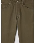 Dunkle Khakifarbene Stretch-Slim-Jeans