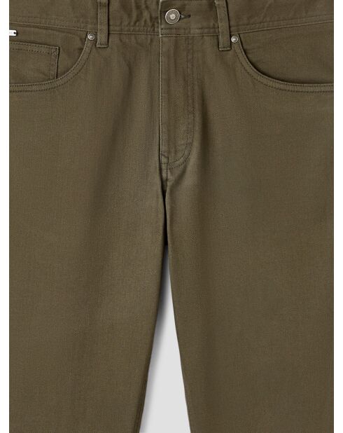 Dunkle Khakifarbene Stretch-Slim-Jeans
