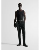 L'Atelier zwarte geribbelde tanktop met ronde hals