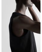 L'Atelier zwarte geribbelde tanktop met ronde hals
