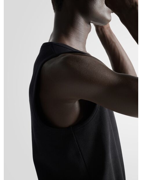 L'Atelier zwarte geribbelde tanktop met ronde hals