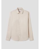 Lichtbeige, extra slank shirt zonder strijken