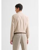 Lichtbeige, extra slank shirt zonder strijken