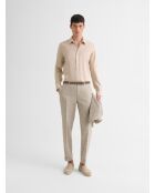 Lichtbeige, extra slank shirt zonder strijken