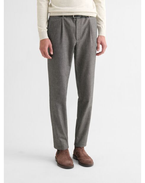 Chino slim taille élastiquée gris