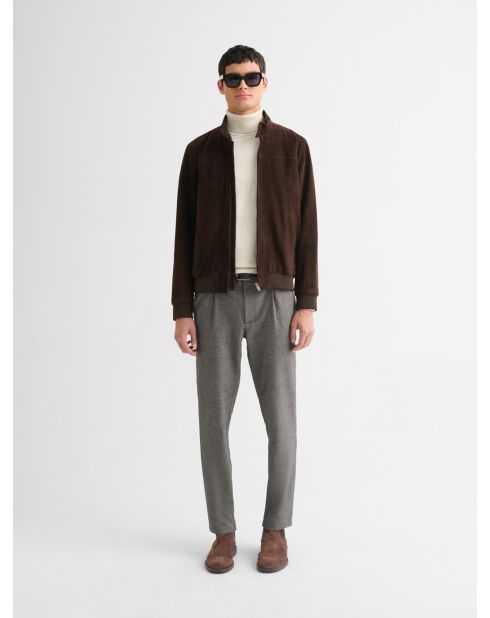 Chino slim taille élastiquée gris