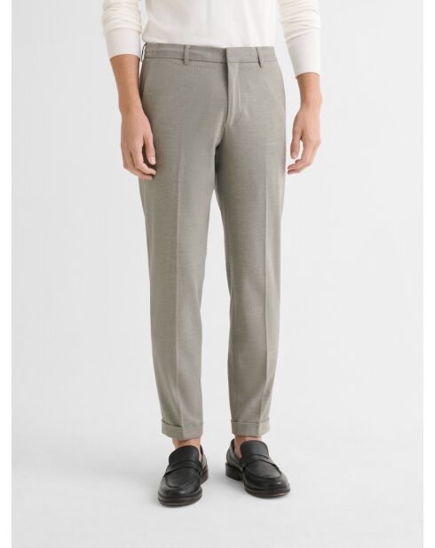 Pantalon de costume taille élastique vert sauge