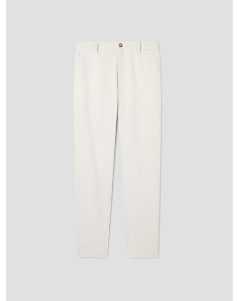 Chino slim stretch taille élastiquée beige