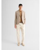 Chino slim stretch taille élastiquée beige